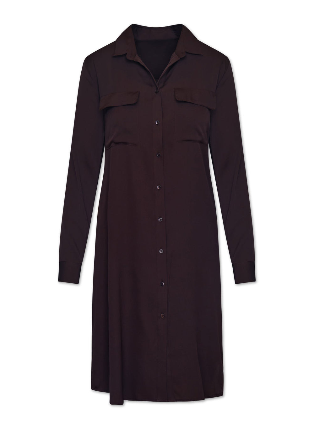 Sicily Double Pocket Shirt Dress - Chocolate
