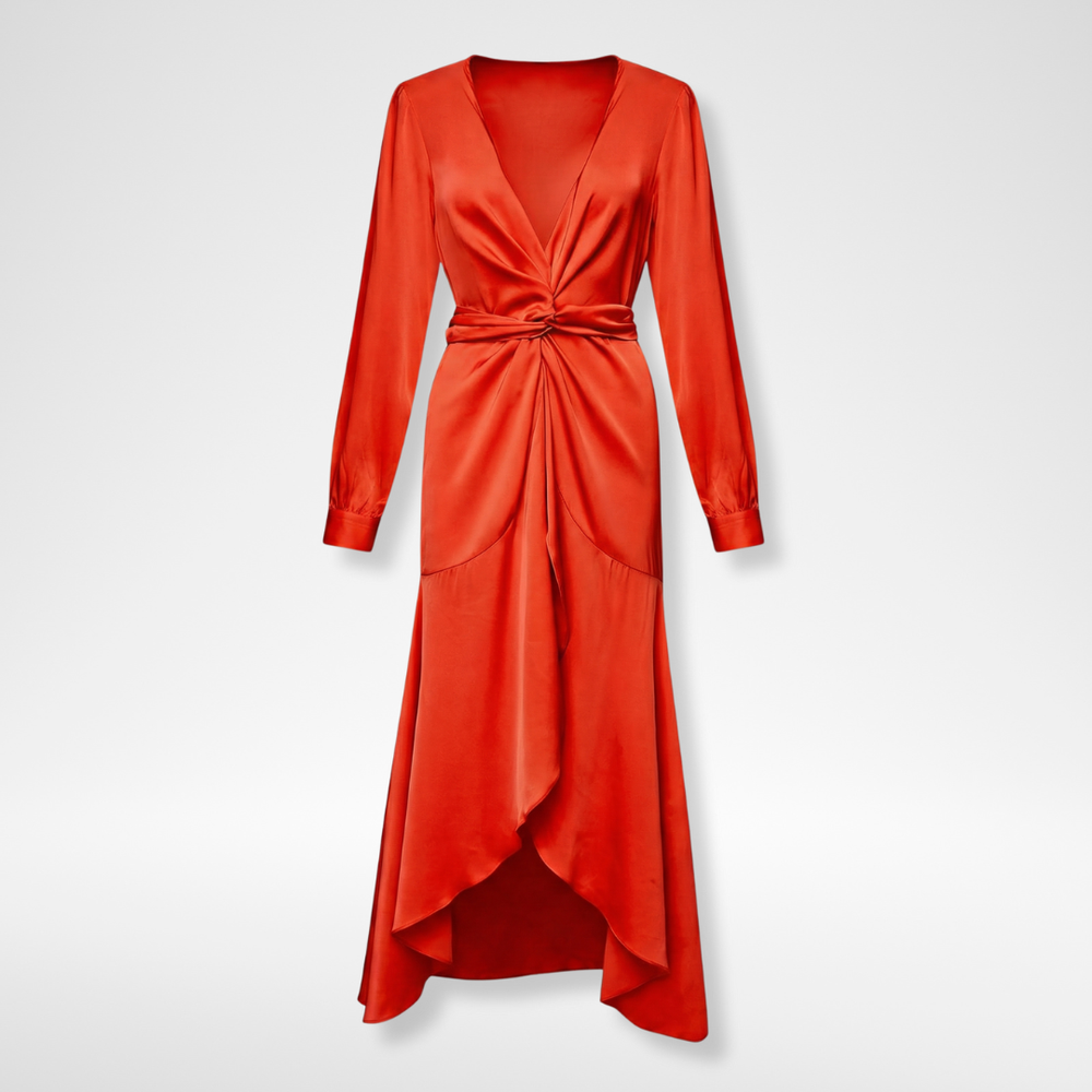 Ananda Long Dress - Scarlet, Strelitza, Poinciana