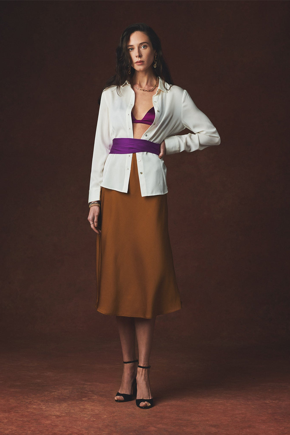 Chamonix Midi Skirt - Bougainvillea,Bronze,Nutmeg,Poinciana,Purple,True Bronze,True Gold
