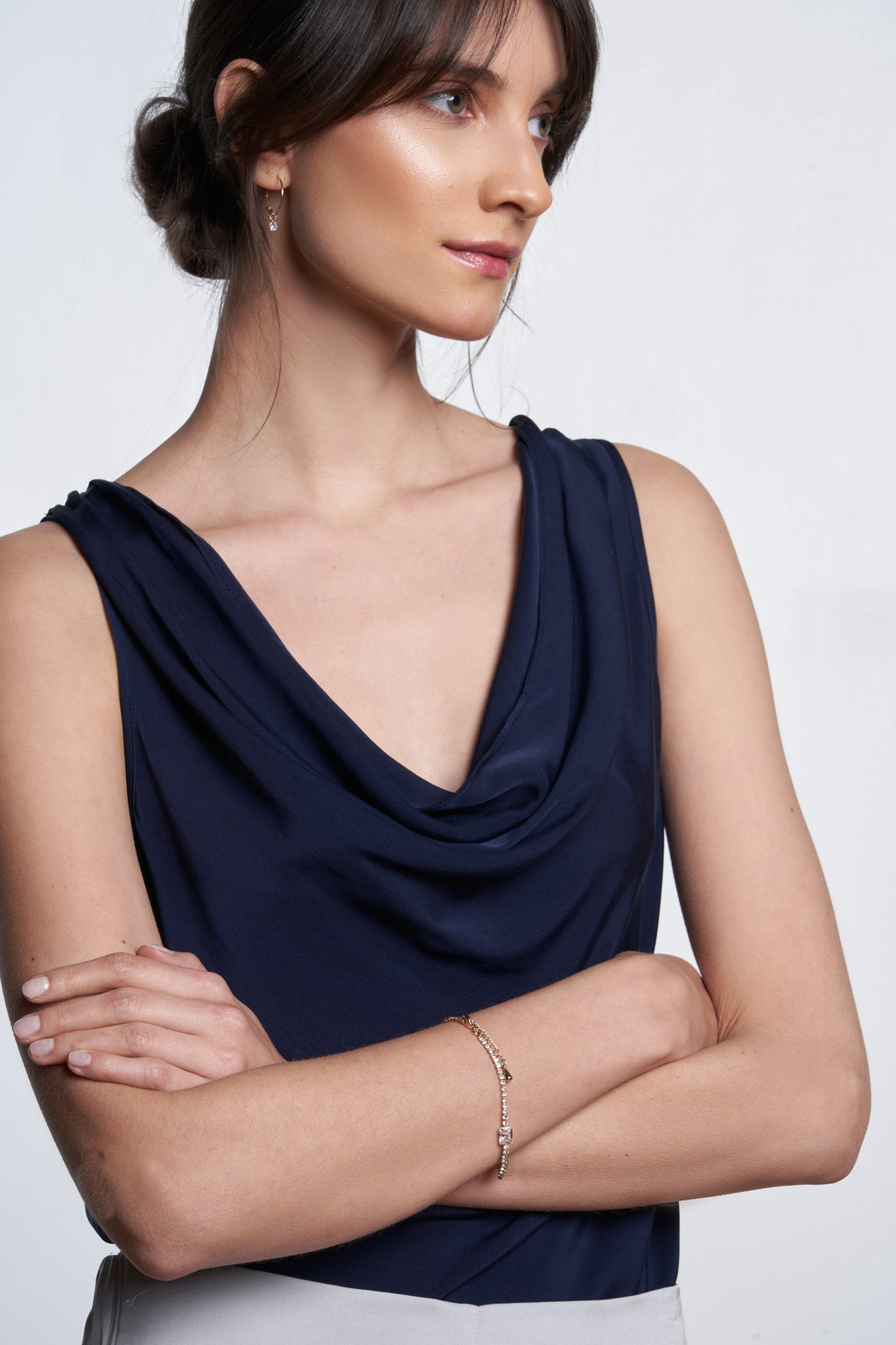 Paris Cowl Neck Nouvelle White Size XS